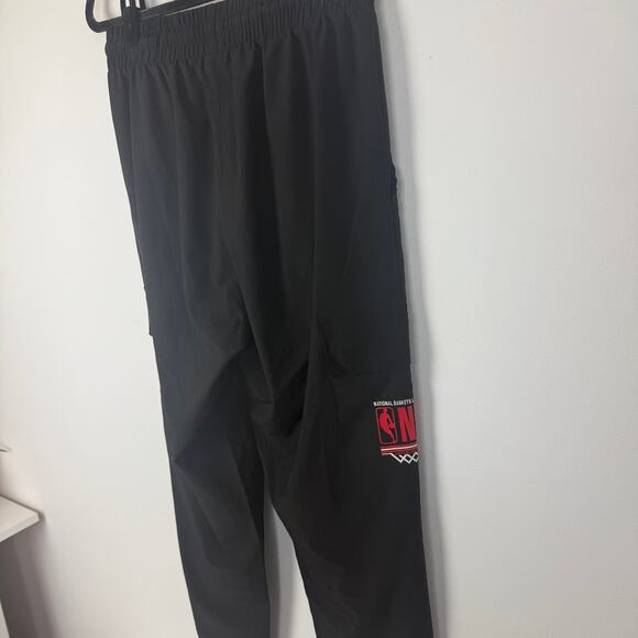 NBA Basketball Mens Adjustable Active Waistband Logo Black Jogger Pants Small - Picture 7 of 11